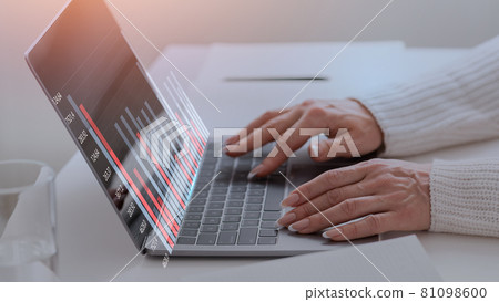 Multi exposure image for economics, finance, business analytics concept 81098600