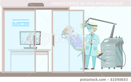 Otology doctor with patient. Otorhinolaryngology healthcare medicine or otolaryngology diseases 81098683