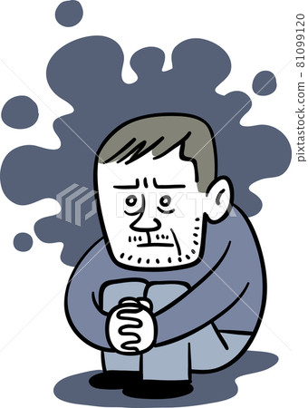Middle-aged man who looks depressed 81099120