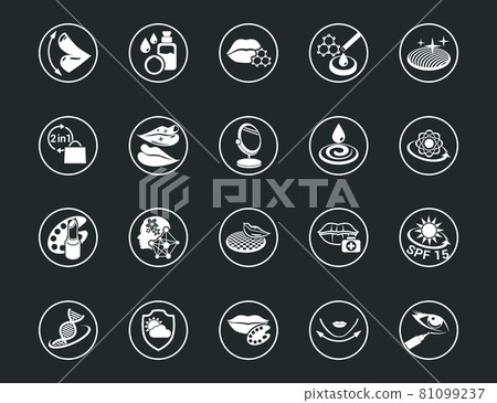 Vector graphic set. Icons, minimal design. Beauty. Attributes of beauty for men and women. Concept illustration for Web site. Sign, symbol, element. Vector graphic set. Icons, minimal design. Beauty. Attributes of beauty for men and women. Concept illustration for Web site. Sign, symbol, element. 81099237