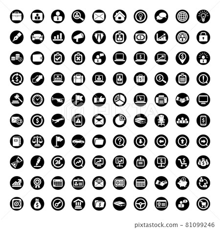 black 100 icons universal web symbol set vector black 100 icons universal web symbol set vector 81099246
