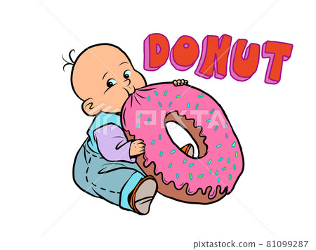 little baby favorite cute baby eating a donut little baby favorite cute baby eating a donut 81099287