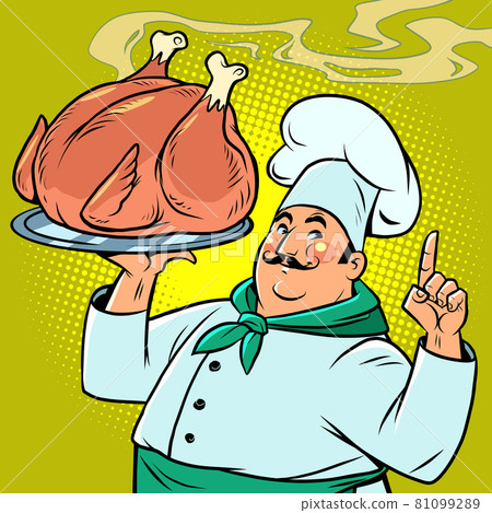 Fried chicken or turkey on a platter from the cook. Thanksgiving and Christmas Fried chicken or turkey on a platter from the cook. Thanksgiving and Christmas 81099289