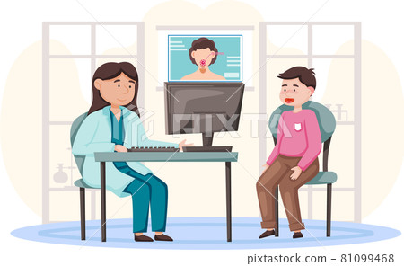 Otology doctor with patient. Otorhinolaryngology healthcare medicine or otolaryngology diseases 81099468