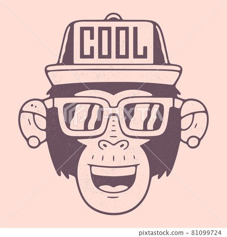 Monkey face flat vector Illustration. Monkey face flat vector Illustration. 81099724