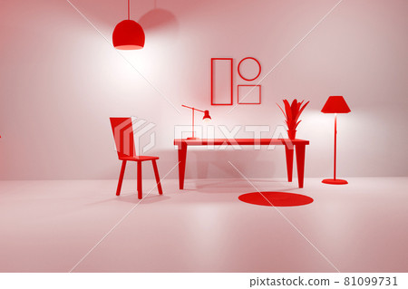 3D render of room modern interior empty frames 3D render of room modern interior empty frames 81099731
