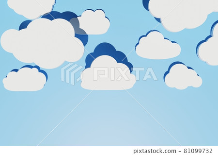3d render different flat clouds with shadows 3d render different flat clouds with shadows 81099732
