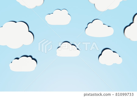 3d render different flat clouds with shadows 3d render different flat clouds with shadows 81099733