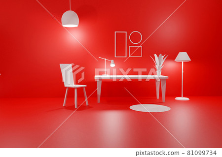3D render of room modern interior empty frames 3D render of room modern interior empty frames 81099734