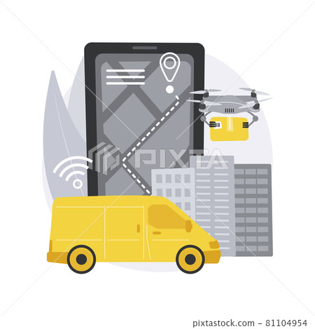 Autonomous delivery abstract concept vector illustration. Autonomous delivery abstract concept vector illustration. 81104954