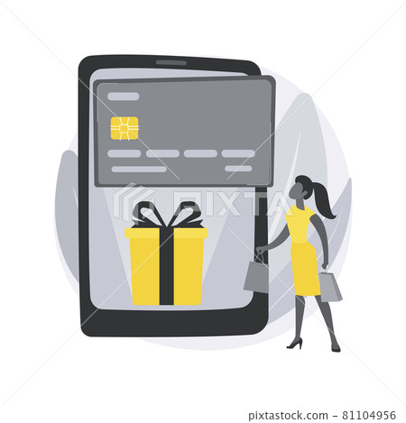 Digital gift card abstract concept vector illustration. Digital gift card abstract concept vector illustration. 81104956