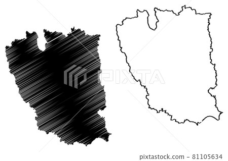 Galati County (Administrative divisions of Romania, Sud-Est development region) map vector illustration, scribble sketch Galati map.. 81105634