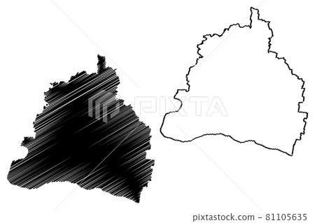 Dolj County (Administrative divisions of Romania, Sud-Vest Oltenia development region) map vector illustration, scribble sketch Dolj map.. 81105635