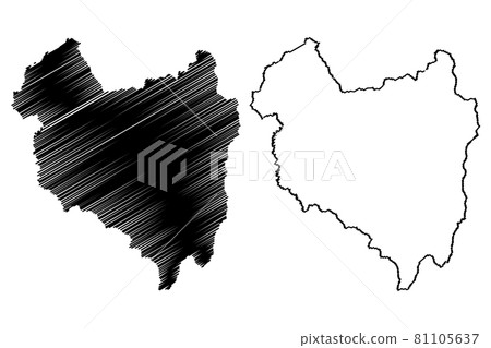 Covasna County (Administrative divisions of Romania, Centru development region) map vector illustration, scribble sketch Covasna map 81105637