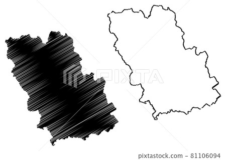 Prahova County (Administrative divisions of Romania, Sud - Muntenia development region) map vector illustration, scribble sketch Prahova map.... Prahova County (Administrative divisions of Romania, Sud - Muntenia development region) map vector illustration, scribble sketch Prahova map.... 81106094