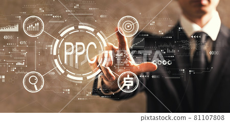 PPC - Pay per click concept with businessman 81107808
