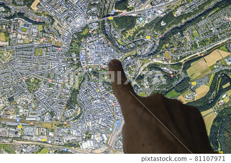 The city of Luxembourg in a satellite view 81107971