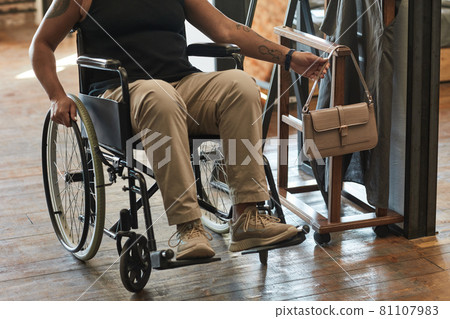 Woman with Disability Holding Bag Woman with Disability Holding Bag 81107983