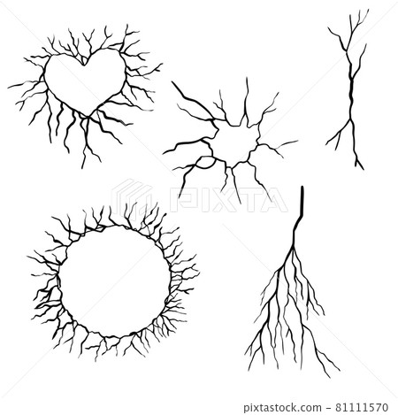 Set of hand drawn cracks Isolated on white background. vector illustration. Set of hand drawn cracks Isolated on white background. vector illustration. 81111570