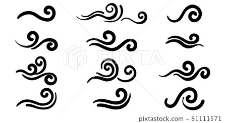 Doodle of wind gust isolated on a white background. hand drawn vector illustration. Doodle of wind gust isolated on a white background. hand drawn vector illustration. 81111571