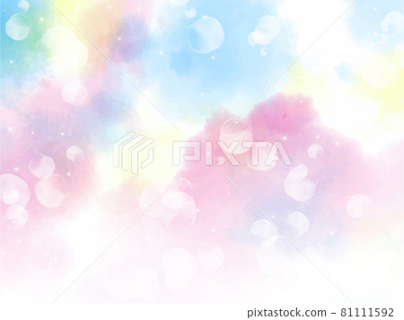 水彩夢川柔和的彩虹漸變背景 81111592