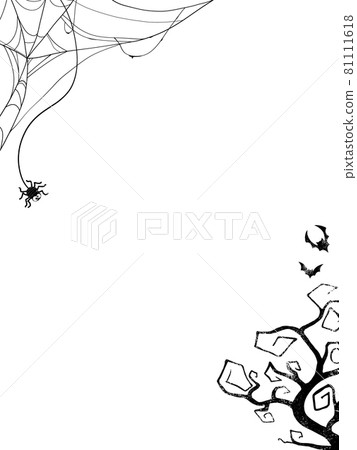 Creepy tree and cobweb frame-transparent background-cut out 81111618