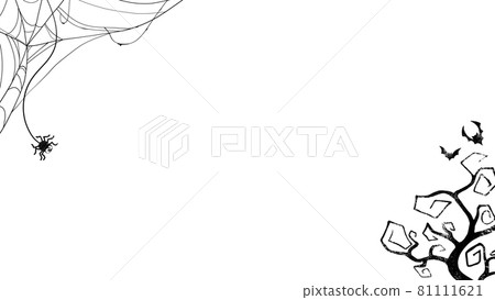 Creepy tree and cobweb frame-transparent background-cut out 81111621