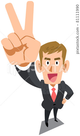 一個穿著 V 標誌西裝的淺色頭髮男子 81111990