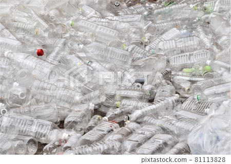 Collection of transparent waste plastic containers Microplastic environmental hormones, endocrine disruptors, bisfe sdgs 81113828