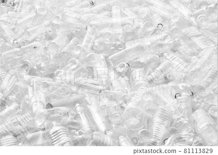 Collection of transparent waste plastic containers Microplastics Environmental hormones, endocrine disruptors, bisphenol a 81113829