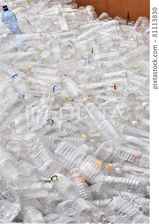 Collection of transparent waste plastic containers Microplastics Environmental hormones, endocrine disruptors, bisphenol a 81113830