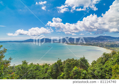 View of phuket beach on khao rang view point. View of phuket beach on khao rang view point. 81114740