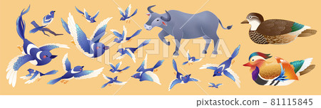 Blue magpie and animals for Qixi Blue magpie and animals for Qixi 81115845