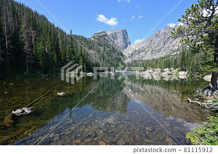 Dream Lake in Rocky Mountain National Park, Colorado in summer. Dream Lake in Rocky Mountain National Park, Colorado in summer. 81115912