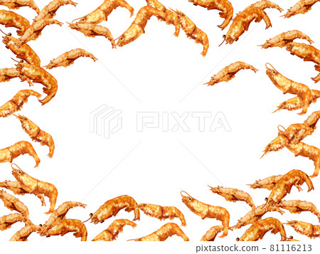 Hand-painted watercolor thick-painted fried shrimp rectangular box frame Hand-painted watercolor thick-painted fried shrimp rectangular box frame 81116213