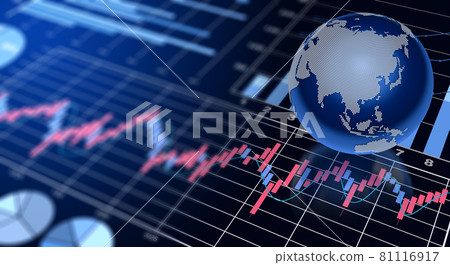 Exchange chart and earth, concept image of exchange / finance Exchange chart and earth, concept image of exchange / finance 81116917