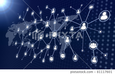 網絡、世界地圖和社交媒體網絡的圖像 81117601