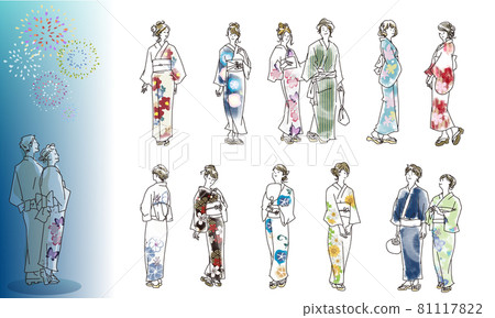 一個人穿著浴衣的插圖 81117822