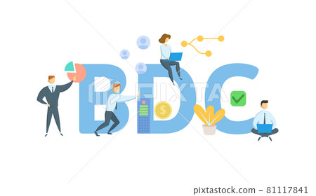 BDC, Business Development Company. Concept with keyword, people and icons. Flat vector illustration. Isolated on white. BDC, Business Development Company. Concept with keyword, people and icons. Flat vector illustration. Isolated on white. 81117841