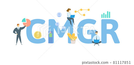 CMGR, Community Manager. Concept with keyword, people and icons. Flat vector illustration. Isolated on white. CMGR, Community Manager. Concept with keyword, people and icons. Flat vector illustration. Isolated on white. 81117851