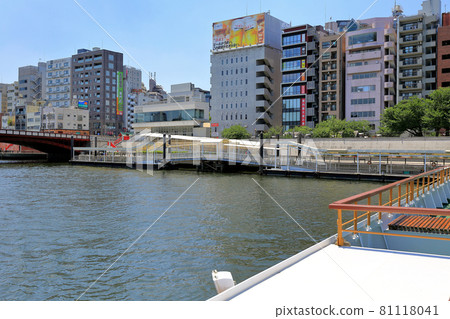 View from Tokyo Sumida River Water Bus Asakusa Water Bus Boarding Area 81118041