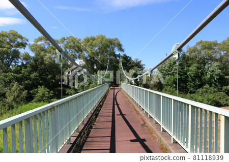 Tsurukai Bridge (suspension bridge) over the Kitakami River Tsurukai Bridge (suspension bridge) over the Kitakami River 81118939