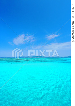 Okinawa in summer, the beautiful sea of Kouri Island 81119615