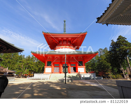 Red and yellow colors that decorate the temple Autumn leaves of Mt. Koya 81122019