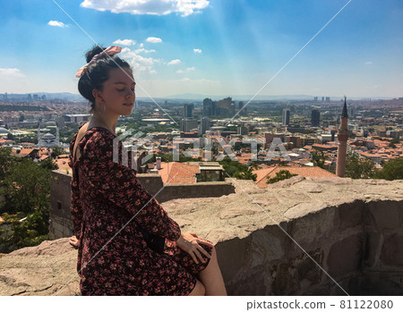 Kale castle at Ankara, Turkey is a very popular and famous place as its cityscape place with beautiful landscape view 81122080