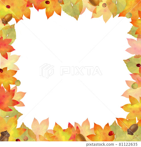 Fashionable autumn vector frames such as maple, maple and acorn 81122635