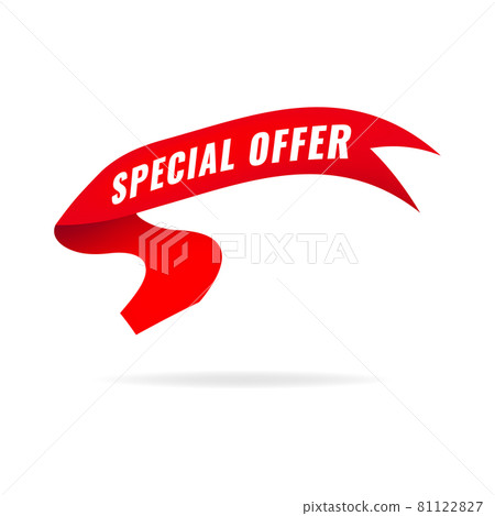 Special offer red ribbon sign vector. 81122827
