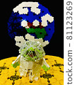 Frog, moon and earth block art 81123269