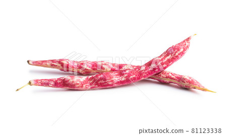 Cranberry beans. Beans pods isolated on white background. Cranberry beans. Beans pods isolated on white background. 81123338