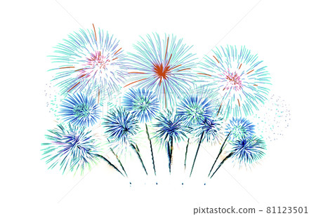 Fireworks on a white background on holiday Fireworks on a white background on holiday 81123501